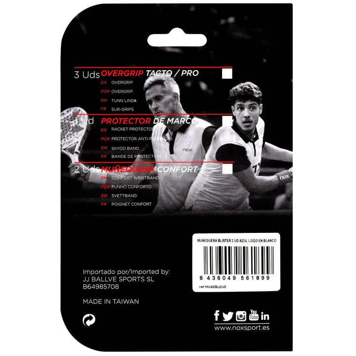 NOX SPORT WRISTBANDS NAVY BLUE/WHITE (2pcs)