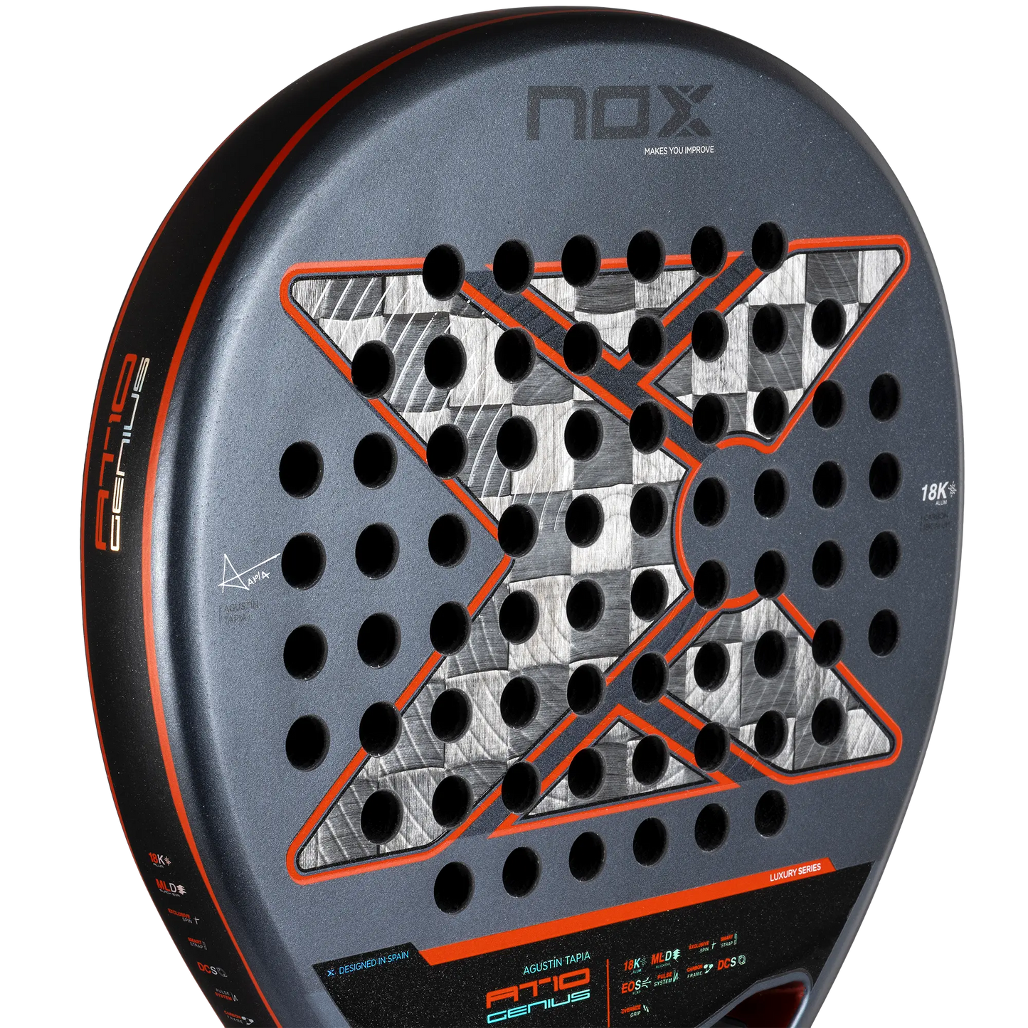 RACKET NOX AT10 GENIUS 18K ALUM AGUSTIN TAPIA 2025
